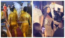 Thùy Tiên gây choáng khi đeo cánh, lại còn được 5 mỹ nam cởi trần hộ tống