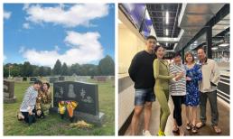 Lệ Quyên cùng Lâm Bảo Châu viếng mộ mẹ vợ cũ của Đàm Vĩnh Hưng ngay khi tới Mỹ