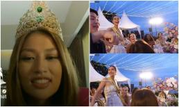 Hoa hậu Thiên Ân bất ngờ làm gãy vương miện, có hành động ghi điểm khi bị MC giành chỗ tại Miss Grand International 