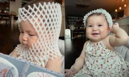 Chán đội quần, con gái Salim nay lại làm trò mới với màng bọc trái cây, loạt biểu cảm đáng yêu cũng gây sốt 