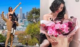 Lâm Bảo Châu nhấc bổng Lệ Quyên tạo dáng chụp ảnh, 'nữ hoàng phòng trà' hạnh phúc khi nhận được hoa từ bạn trai 