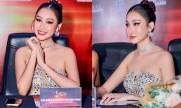 Diện dạ hội cúp ngực, Hoa hậu Đoàn Hồng Trang khoe nhan sắc rạng rỡ trên 'ghế nóng' giám khảo