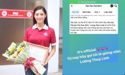 Sau khi tốt nghiệp loại xuất sắc, Hoa hậu Lương Thùy Linh chính thức trở thành giảng viên Đại học 