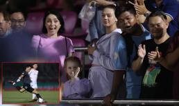 Vợ Tây bụng bầu 'vượt mặt' ở tháng cuối thai kỳ vẫn ra sân cổ vũ Bùi Tiến Dũng thi đấu