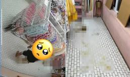 Nam thanh niên đi vệ sinh ngay trên sàn của một shop quần áo tại Hà Nội