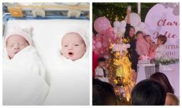 Diễm Châu tổ chức thôi nôi linh đình cho cặp song sinh, khoe cả hình mới chào đời siêu cưng