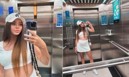 Vợ Tây của thủ môn Bùi Tiến Dũng mặc đồ hở bụng ra đường dù đang bầu ở tuần 38 