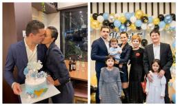 Con trai Phương Mai tuấn tú trong tiệc sinh nhật, chiếm spotlight lại là màn khóa môi của bố mẹ