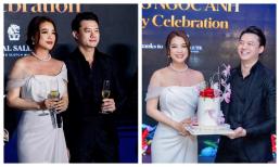 Bạn trai kém tuổi mang bánh kem lên sân khấu mừng sinh nhật Trương Ngọc Ánh, cặp đôi lên đồ hệt cô dâu chú rể