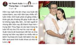 Hà Thanh Xuân ăn mừng kênh Youtube đạt 100 nghìn subscribers, chồng chúc mừng lộ cách xưng hô riêng