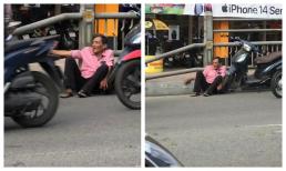 Mạng xã hội lại lan truyền hình ảnh  Thương Tín ngồi thất thần trên vệ đường