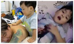 Con trai Đàm Vĩnh Hưng làm ba mình cay khóe mắt, lại còn biết vừa đấm lưng vừa hôn 