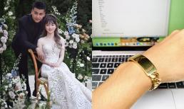 Trước thềm đám cưới, diễn viên Ngọc Thuận hào hứng khoe lắc vàng 'khủng' do ba vợ tặng