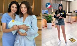 Mẹ vợ thủ thành Bùi Tiến Dũng chia sẻ sau khi đón cháu ngoại, mẫu Tây khoe dáng đáng kinh ngạc sau sinh