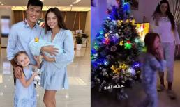 Thủ môn Bùi Tiến Dũng quay cảnh trang hoàng nhà cửa đón Noel, nhan sắc xuề xòa của vợ Tây sau sinh gây chú ý