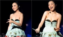 Hiền Thục suýt hớ hênh trên sân khấu với chiếc váy 'phản chủ', nữ ca sĩ phản ứng thế nào?
