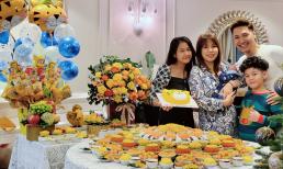 Mạnh Trường tổ chức tiệc đầy tháng cho con thứ 3, mâm cúng chuẩn 'gia đình có điều kiện' 
