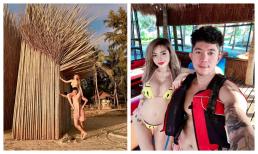 Ngân 98 diện bikini bé tẹo, lại còn gây choáng khi được Lương Bằng Quang kiệu lên vai