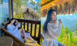 Hương Giang cực quyến rũ khi diện áo choàng tắm trễ nải tại khu nghỉ dưỡng