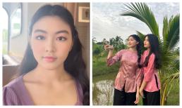 Con gái Quyền Linh bị quay lén clip trang điểm với nhan sắc trong veo, lần đầu diện áo bà ba cực yêu