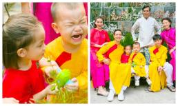 Gia đình Hà Hồ du Xuân: Lisa ngủ ngon lành khi đi chúc Tết, Leon mếu máo hài hước