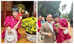 Hiền Hồ khoe khung ảnh đón tết bên gia đình, dung mạo gây chú ý