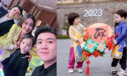 Loạt ảnh đáng yêu mới nhất về hai con song sinh của anh chồng Hoa hậu Đỗ Mỹ Linh 