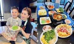 Không chỉ giỏi kinh doanh, vợ cũ Đan Trường nay còn trổ tài nấu ăn cực đảm đang, quý tử cũng phụ giúp mẹ