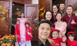 Vợ cũ Hoài Lâm đưa các nhóc tì về thăm ông bà ngoại, 3 mẹ con vẫn xúng xính áo dài cực xinh xắn 