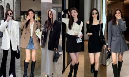 Trang phục đơn giản, tự nhiên vẫn được các quý cô Hàn Quốc diện trông thời thượng và trông cao ráo hơn 