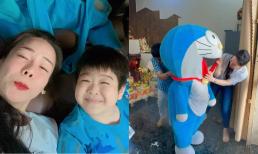 Nhật Kim Anh gặp gỡ con trai, nhóc tỳ vui hết nấc khi được cải trang thành Doraemon