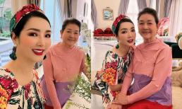 Mẹ ruột Giáng My rạng rỡ sau thời gian phẫu thuật, nàng hậu hào hứng chúc mừng tuổi mới của đấng sinh thành
