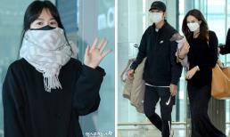 Song Joong Ki vừa đưa vợ mới sang Hungary, Song Hye Kyo liền bịt kín như Ninja xuất ngoại 