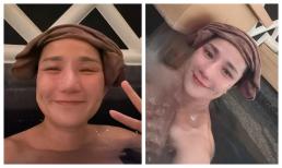 Cát Tường trải nghiệm tắm Onsen ở Nhật, ảnh bán nude cực nóng bỏng từ dáng đến mặt