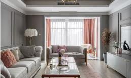 Căn hộ ba phòng ngủ kiểu Mỹ 128m2, sự kết hợp hoàn hảo giữa xám và hồng, ngôi nhà lãng mạn và ấm áp