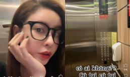 Trương Quỳnh Anh mắc kẹt ở thang máy một mình, dân mạng xem mà sợ thay