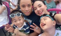 Gia đình Đinh Ngọc Diệp khoe khoảnh khắc dạo phố hạnh phúc, 2 nhóc tì gây sốt vì quá đáng yêu và năng động 