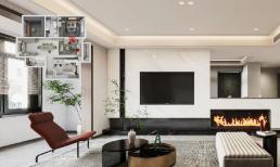 Căn nhà 130㎡, ba phòng ngủ và hai sảnh làm cho không gian mở của sàn phẳng lớn trở nên thời trang và hoành tráng 