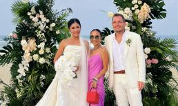 Đoan Trang diện váy tông hồng nổi bật dự đám cưới nghệ sĩ Piano người Úc gốc Việt