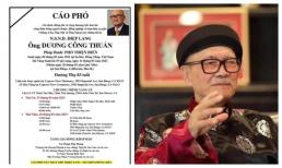 Gia đình công bố cáo phó của NSND Diệp Lang