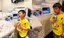 Bận rộn nấu đồ ăn tối, bà xã Đan Trường bất ngờ khi con trai tự set up để hát hò, từ thần thái đến giọng hát đều đáng gờm