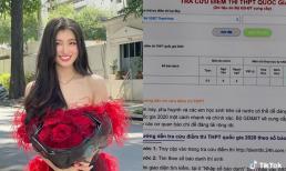 Á hậu Phương Nhi lần đầu tiết lộ điểm thi Đại học trên livestream, tra đến số báo danh lại càng bất ngờ vì đỉnh 
