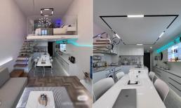 Thiết kế nhà gác lửng hiện đại, bề ngang chỉ 3-4m nhưng cách bố trí cực sang trọng 