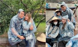 Hồng Đăng cười tươi hết cỡ bên bà xã, lần đầu đưa 2 con gái vãn cảnh chùa Hương