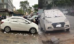Xe ô tô bị dán băng vệ sinh kín mít khi đỗ ven đường tại TP. Bắc Giang