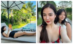 Trương Ngọc Ánh đưa con gái đi nghỉ hè, ái nữ tự tin khoe đôi chân dài miên man 'chuẩn con nhà nòi'