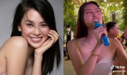 Hoa hậu Tiểu Vy gặp sự cố trang phục khi đi đám cưới, bị nghi lộ cả nội y 