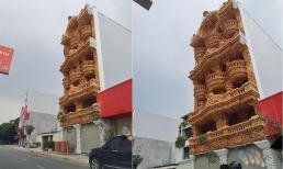 Ngôi nhà 6 tầng gây sốt, toàn bộ mặt trước được thiết kế bằng gỗ cực độc và lạ mắt