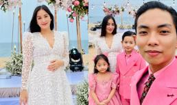 Gia đình Khánh Thi lên đồ ăn cưới, nữ kiện tướng lộ vóc dáng thật hậu thông báo mang thai con thứ 3