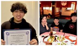 Con trai thứ hai của Bằng Kiều nhận bằng về ngôn ngữ thế giới nhưng bị mẹ trêu đỏ mặt vì một chi tiết